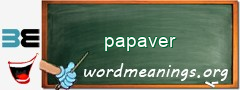 WordMeaning blackboard for papaver